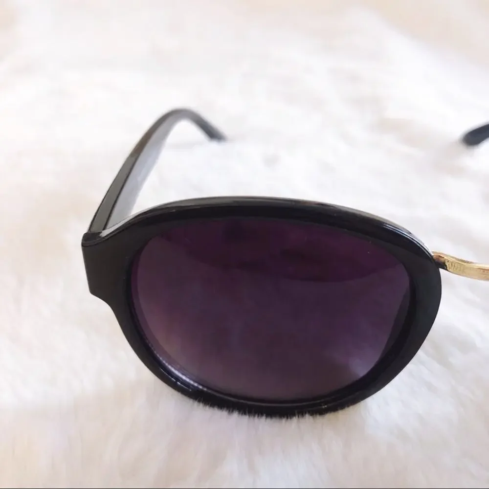 Mya Black & Gold Round Fashion Sunglasses